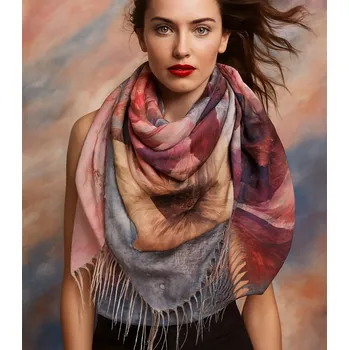 Šátek Agrafka šátek s květinami – polyester