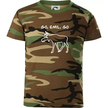 Go, Emil, go (Moňas) - Dětské maskáčové triko - 134 cm/8 let ( Hnědý maskáč )