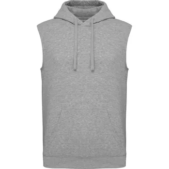 Pánská mikina KARIBAN Unisex mikina s kapucí bez rukávů PA 393 Velikost: 4XL, Barva: tmavě šedý melír