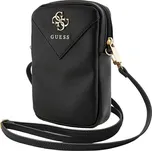 Guess - Univerzální pouzdro na telefon Zip Triangle 4G (GUWBZPGSTEGK) - univerzální, nastavitelný popruh, zapínání na zip - černé