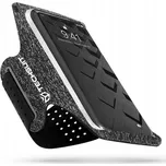 Techsuit - Sportovní rukávník (TH10) - se suchým zipem, pro telefony, max. 6,5" - šedý / bílý