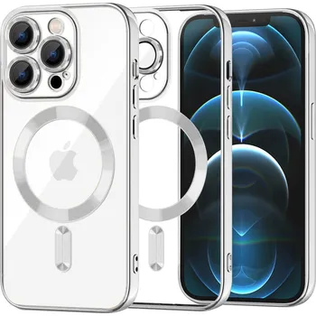Pouzdro na mobilní telefon Techsuit - Luxusní křišťálový MagSafe - iPhone 12 Pro Max - stříbrný