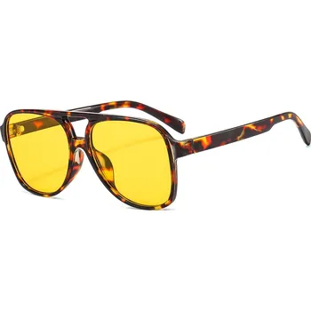 Sluneční brýle Techsuit - Sluneční brýle (98061) - ochrana proti UV záření, pro ženy a muže - leopardí / žluté