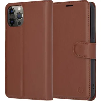 Pouzdro na mobilní telefon Techsuit - Kožené pouzdro - iPhone 12 Pro - hnědé