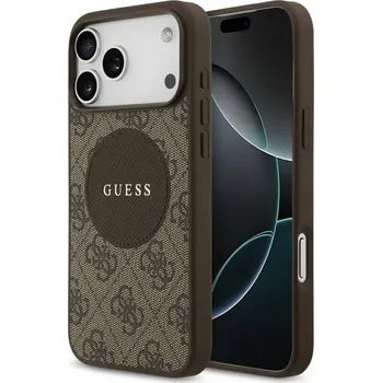 Pouzdro na mobilní telefon Guess - 4G Circle Classic Logo MagSafe (GUHMP17LP4PGRSGW) - iPhone 17 Pro - hnědá