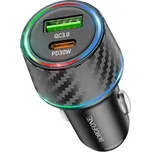 Borofone - Nabíječka do auta Brilliant (BZ21) - USB, Type-C, rychlé nabíjení, dva porty, PD30W, QC3.0, 48W, vestavěná LED dioda - černá