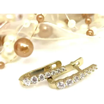 Náušnice Diante Zlaté náušnice s bílým kamenem 59640902