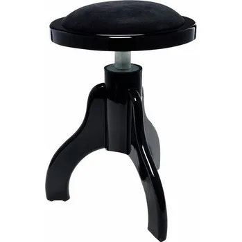 Klávesový nástroj HS Klavírní stolička s kulatým sedákem - lesklá černá