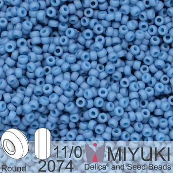 Korálek Korálky Miyuki Round 11/0. Barva 2074 Matte Opaque Pale Denim Luster. Balení 5g.
