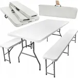 JAKS Skládací pivní set 180 cm bíly