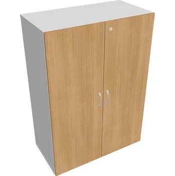 Policová skříň Skříň dveřová DZ 3 80 01 (Jednobodové zamykání) - DUB , BÍLÁ