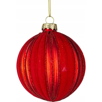 Vánoční dekorace Vánoční Koule sada 12 kusů BIZZOTTO červené skleněné vánoční ozdoby