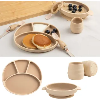 BIBADO Silikonový jídelní set Fawn