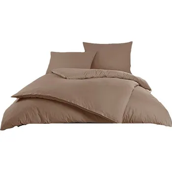 Povlečení TipTrade Bavlněné jednobarevné povlečení 140 × 200 + 70 × 90 cm - Color světle hnědé