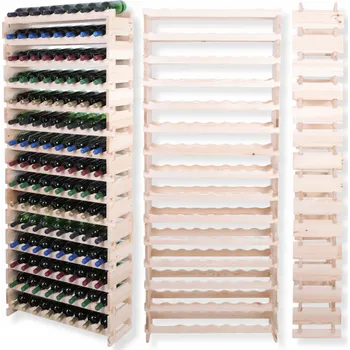 Stojan na víno Stojan na víno, modulární regál na lahve, 15x8 lahví, VYSOKÝ, bez nutnosti nářadí