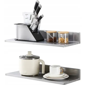 police Závěsná kuchyňská police Nerezová Ocel 610x218x85MM Nosnost 20KG 2 Díly