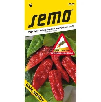 Semeno Paprika čínská Naga Morich (extrémně silně pálivá, světlezelená-červená) 12/2025