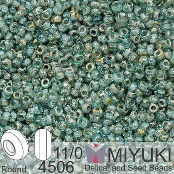Korálek Korálky Miyuki Round 11/0. Barva 4506 Transparent Sea Foam Picasso. Balení 5g
