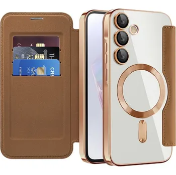 Pouzdro na mobilní telefon Techsuit - Pouzdro SmartMag Book - Samsung Galaxy A35 5G - hnědé