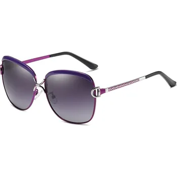Sluneční brýle Techsuit - Sluneční brýle polarizační (8702) - pro ženy s UV ochranou, kovový rám - fialová