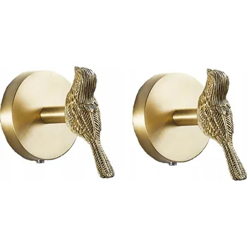 Věšák 2x Věšák držák háček do koupelny zlatý pták