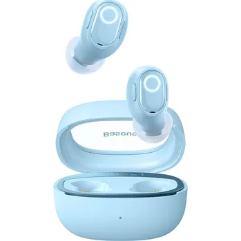 Sluchátka Baseus - Bezdrátová sluchátka WM02+ (NGTW370303) - True Wireless Stereo, Bluetooth V5.3, Smart Display - modrá
