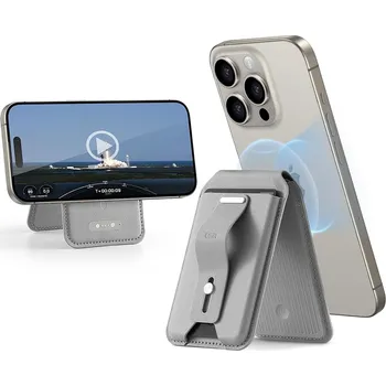 ESR - Stolní držák HaloLock Findmy Wallet - stojánek na peněženku z umělé kůže - přírodní titan