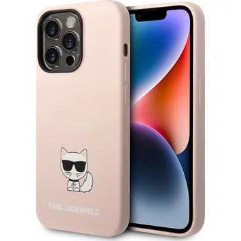 Pouzdro na mobilní telefon Karl Lagerfeld - Silikon (KLHCP14XSLCTPI) - iPhone 14 Pro Max - Pink Choupette