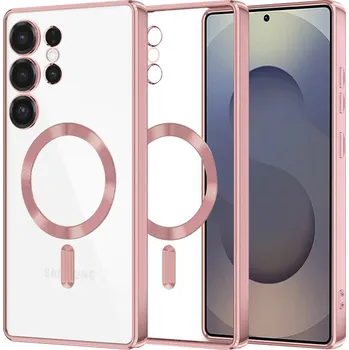 Pouzdro na mobilní telefon Techsuit - Luxusní křišťálový MagSafe - Samsung Galaxy S25 Ultra - růžový