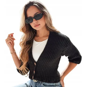 Dámský svetr DStreet dámský svetr černý klasický do pasu univerzální velikost