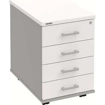 Zásuvkový kontejner Kancelářský kontejner K 34 C N - BÍLÁ , ŠEDÁ