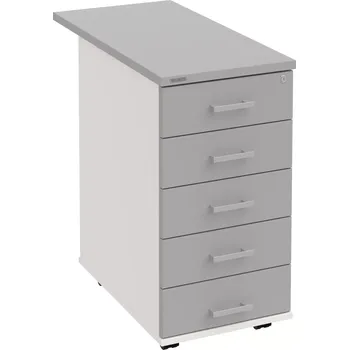 Zásuvkový kontejner Kancelářský kontejner K 35 C N 80 - ŠEDÁ , BÍLÁ