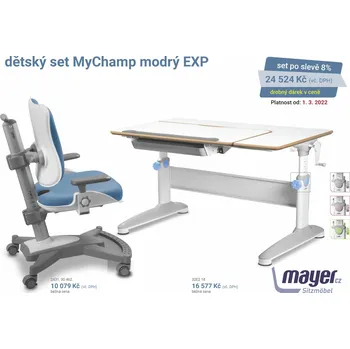 Dětský stůl dětský set MyChamp modrý EXPERT