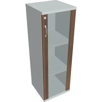 Policová skříň Skříň dveřová SZ 3 40 02 P (pravá) Zámek jednoduchý - OŘECH , ŠEDÁ