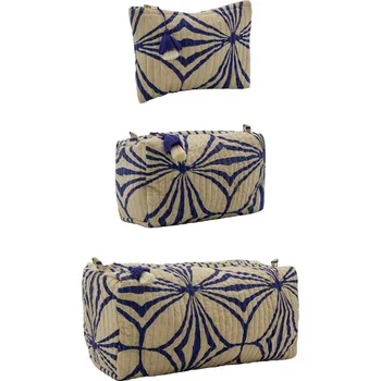 House Doctor, Kosmetické taštičky HDCare, krémově-modré, 3 ks - Formadore