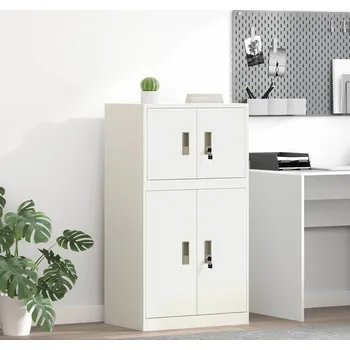 Zásuvkový kontejner vidaXL Úložná skříňka Bílý 60 x 40 x 40 cm Ocel [891717]