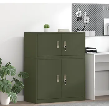 Zásuvkový kontejner vidaXL Úložná skříňka Olivově zelená 90 x 40 x 40 cm Ocel [891632]