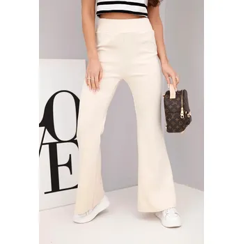 Dámské kalhoty Dámské kalhoty máslo s rozšiřující se nohavicí béžové UNI