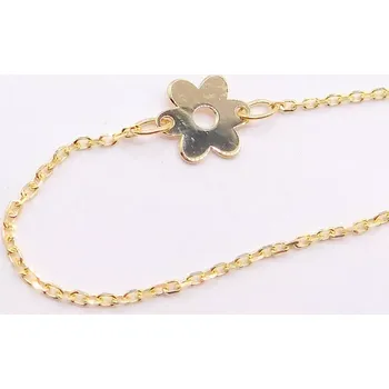 Náramek Klenoty Budín Dámský zlatý náramek ze žlutého zlata s květinkou 585/0,67gr 17+1cm HK7154 (Klenoty Budín Dámský zlatý náramek ze žlutého zlata s květinkou 585/0,67gr 17+1cm HK7154)