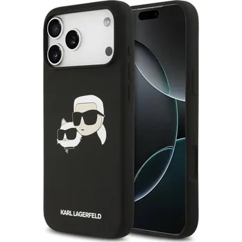 Pouzdro na mobilní telefon Karl Lagerfeld Liquid Silicone Double Heads MagSafe kryt iPhone 17 Pro Max černý