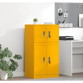 Zásuvkový kontejner vidaXL Úložná skříňka Hořčicově žlutá 60 x 40 x 40 cm Ocel [891715]