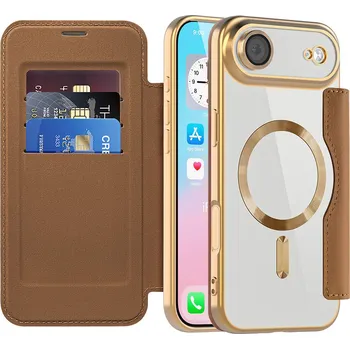 Pouzdro na mobilní telefon Techsuit - Pouzdro SmartMag Book - iPhone 17 Air - hnědé