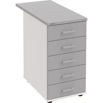 Zásuvkový kontejner Kancelářský kontejner K 35 C P 80 - ŠEDÁ , BÍLÁ