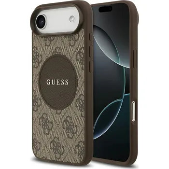 Pouzdro na mobilní telefon Guess - 4G Circle Classic Logo MagSafe (GUHMP17MP4PGRSGW) - iPhone 17 Air - hnědá