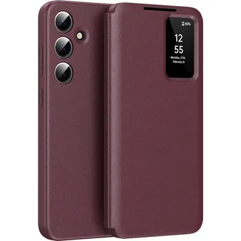 Pouzdro na mobilní telefon Flipové pouzdro Techsuit SmartView pro Samsung Galaxy S25 - Červené