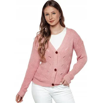 Dámský svetr DStreet dámský svetr růžový klasický ke kyčlím univerzální velikost