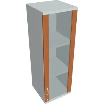 Policová skříň Skříň dveřová SZ 3 40 02 P H (pravá, horní) Zámek jednoduchý - TŘEŠEŇ , ŠEDÁ