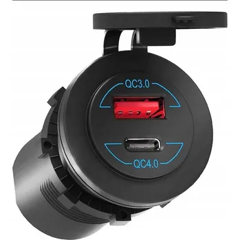 NABÍJEČKA USB-C + USB-A QC 4.0 PD 65W MODRÁ