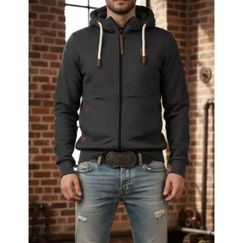 Pánská mikina Pánská mikina tm. šedá velké velikosti 4XL až 7XL