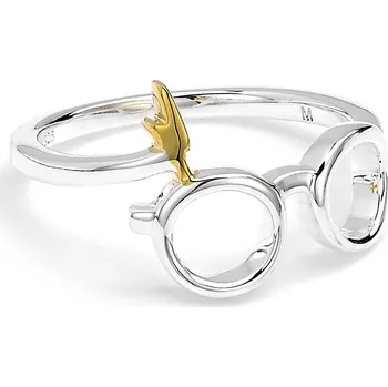 Módní doplněk Stříbrný prsten Harry Potter brýle s bleskem - L